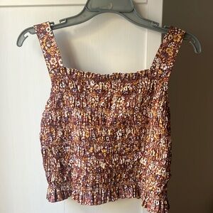 Everlane Floral Square Neck Tank Top